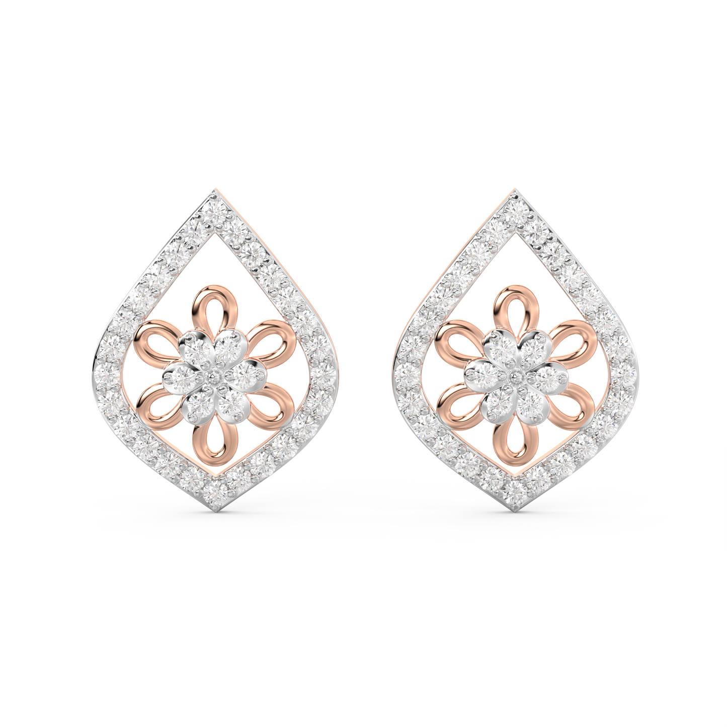 Diamond Earring for her in Rose Gold DER23325