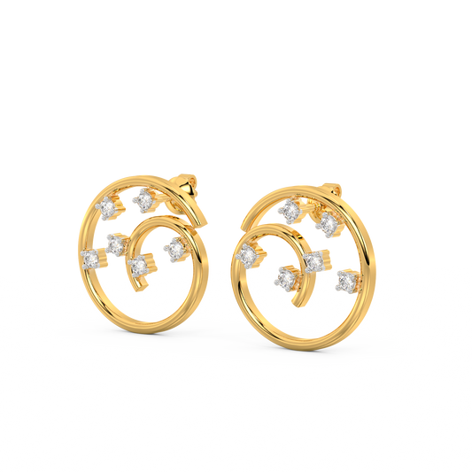 Diamond Earring for her in Yellow Gold DER23329