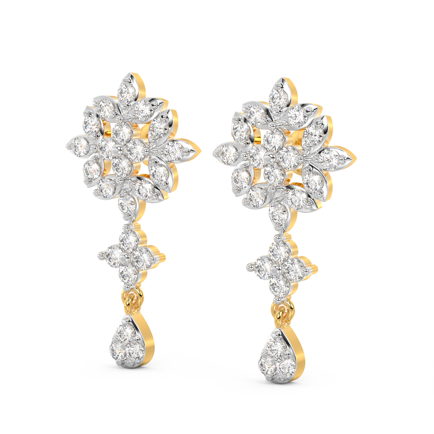 Diamond Earring for her in Yellow Gold DER23341