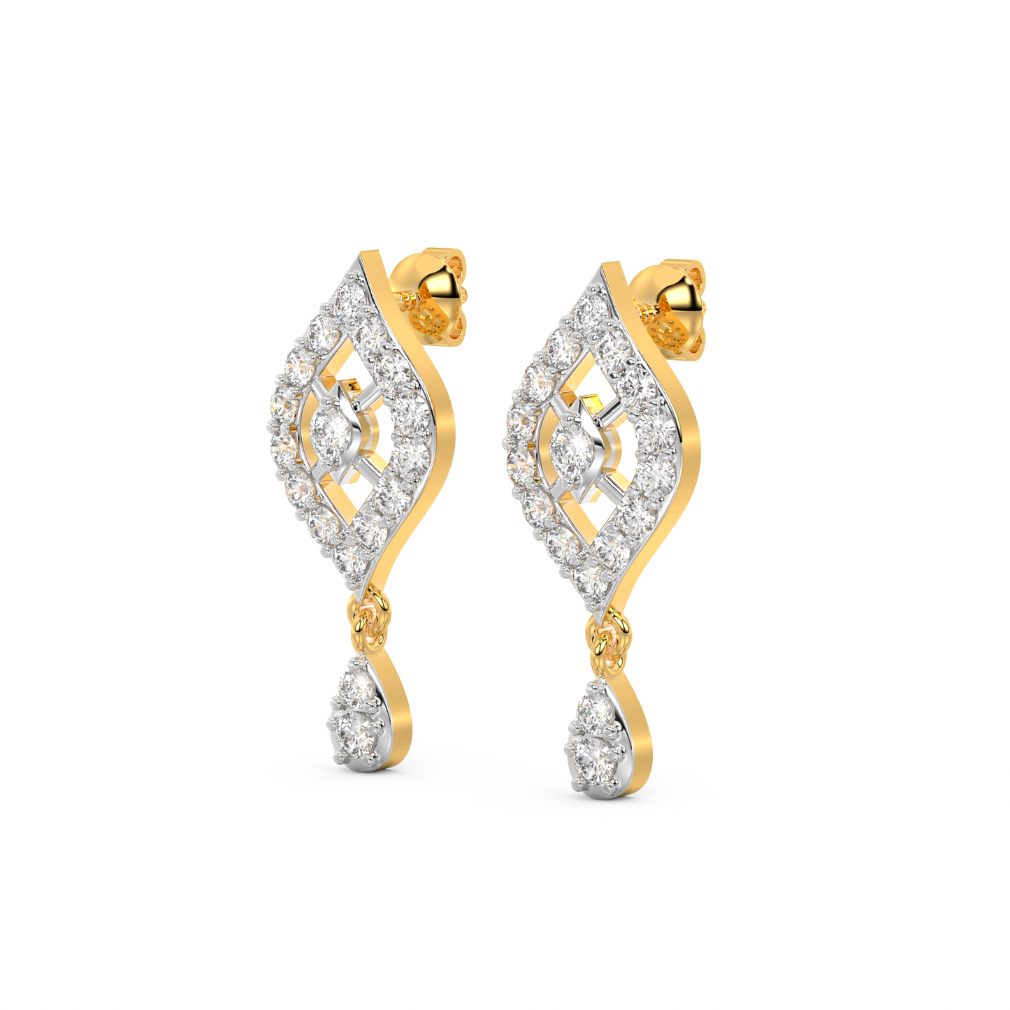 Diamond Earring for her in Yellow Gold DER23344