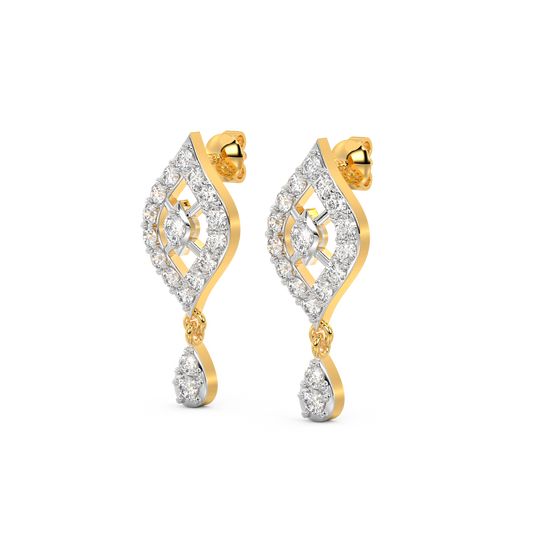 Diamond Earring for her in Yellow Gold DER23344