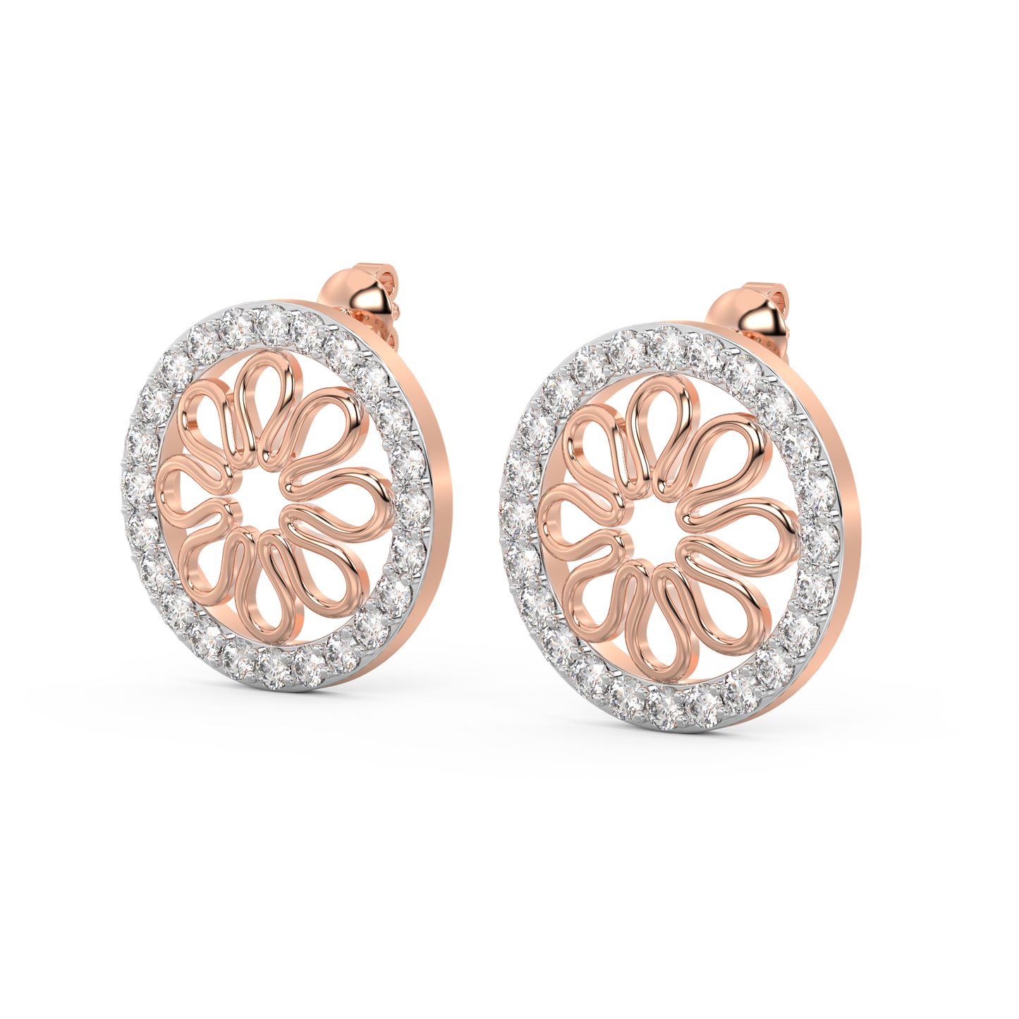 Diamond Earring for her in Rose Gold DER23346