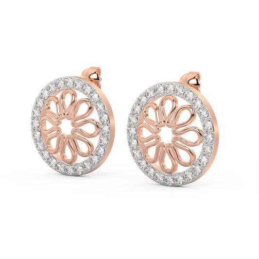 Diamond Earring for her in Rose Gold DER23346