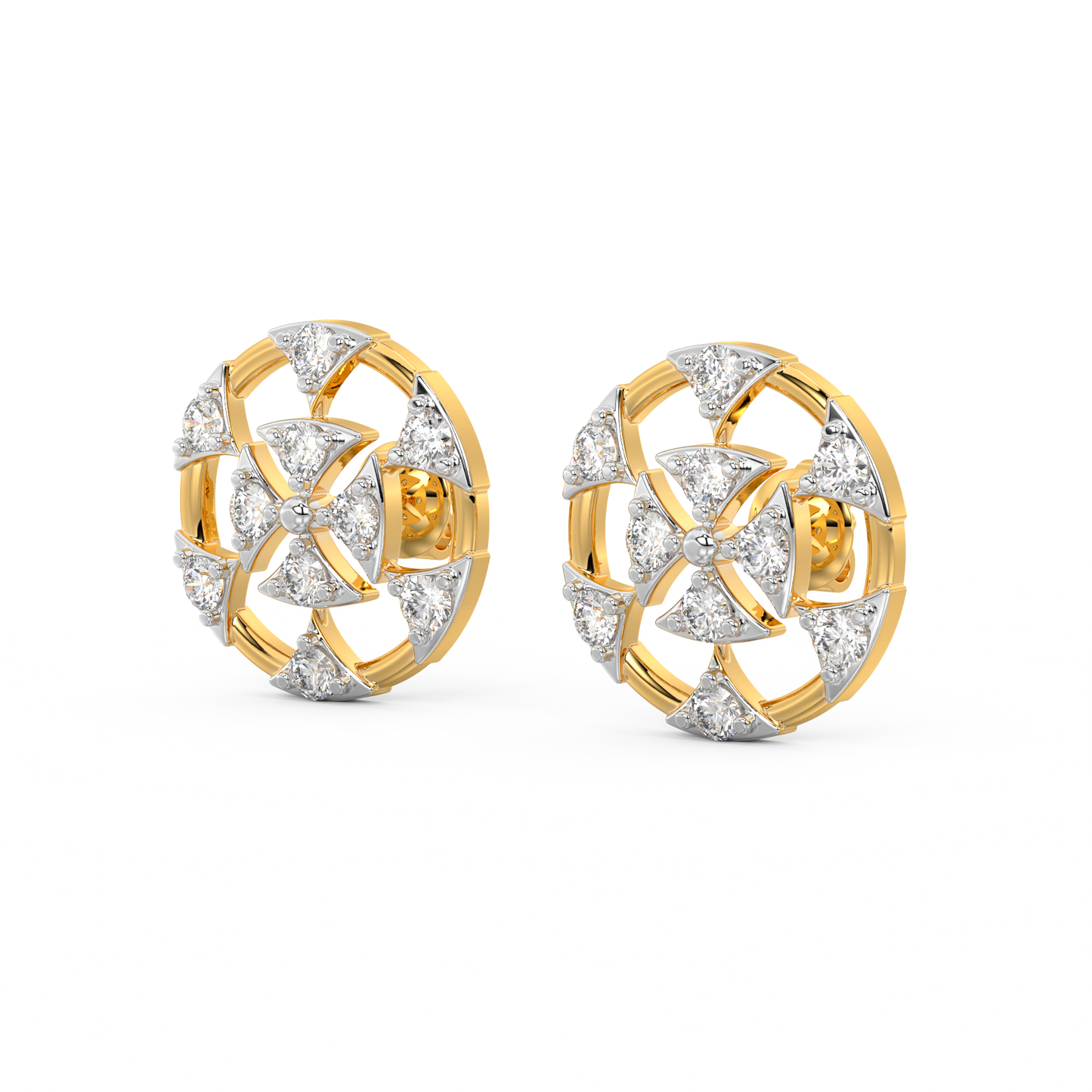 Diamond Earring for her in Yellow Gold DER23348