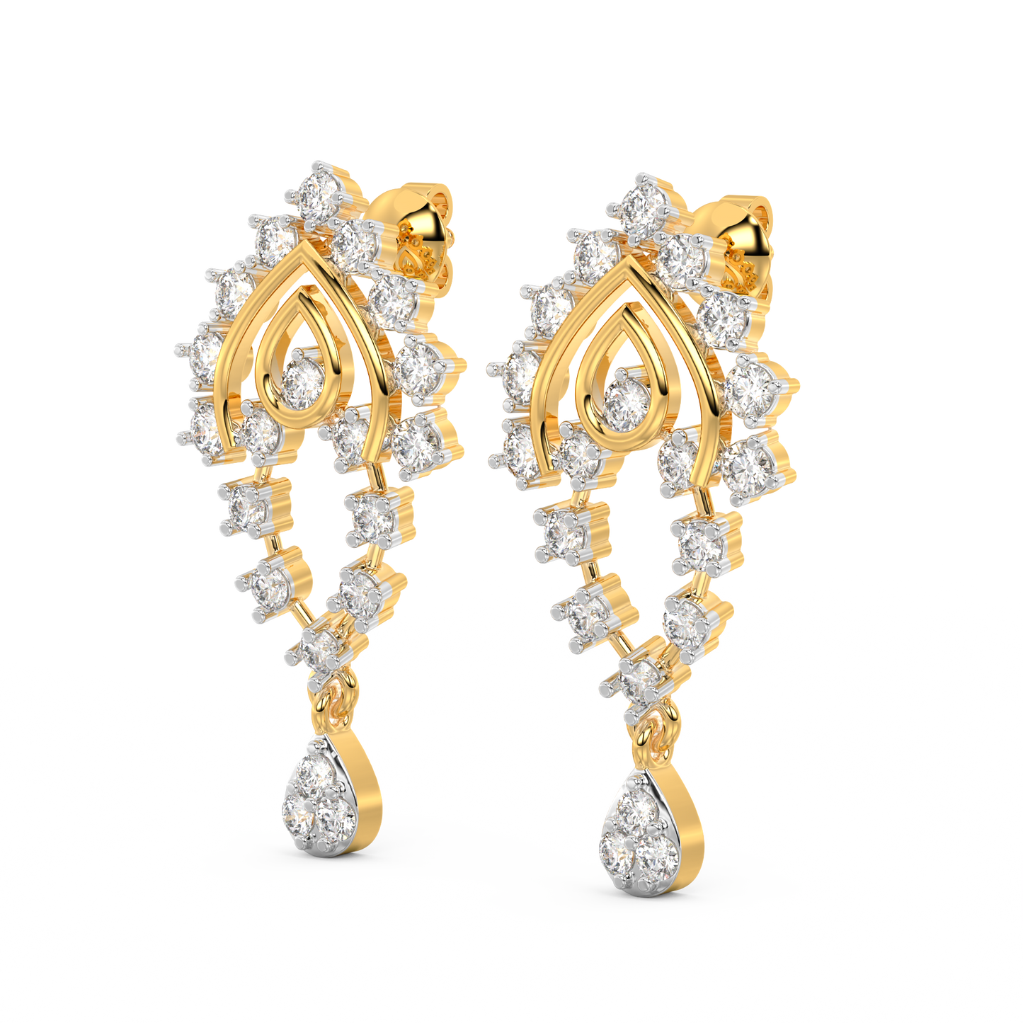 Diamond Earring for her in Yellow Gold DER23350