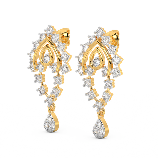 Diamond Earring for her in Yellow Gold DER23350