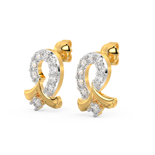 Diamond Earring for her in Yellow Gold DER23355