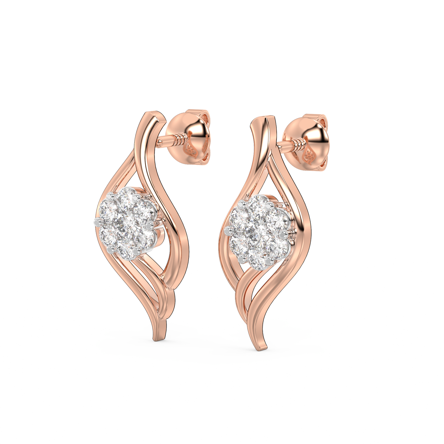 Diamond Earring for her in Rose Gold DER23360