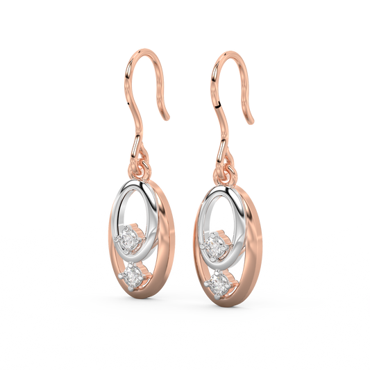 Diamond Earring for her in Rose & White Gold DER23364