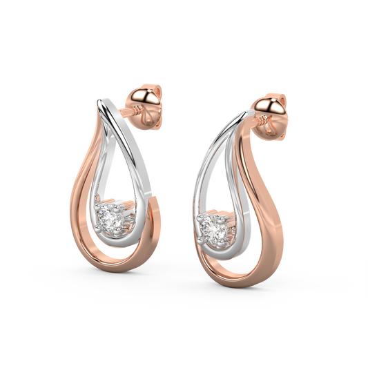 Diamond Earring for her in Rose & White Gold DER23366