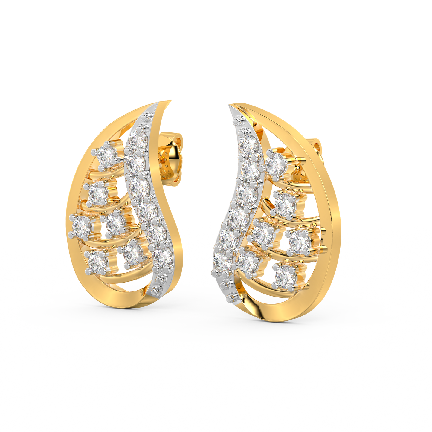 Diamond Earring for her in Yellow Gold DER23376