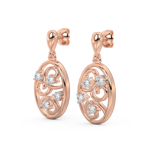 Diamond Earring for her in Rose Gold DER23388