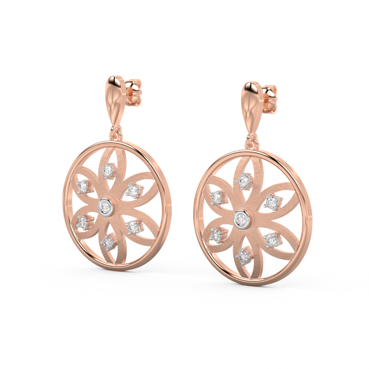 Diamond Earring for her in Rose Gold DER23389