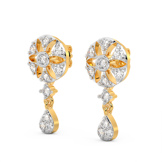 Diamond Earring for her in Yellow Gold DER23391