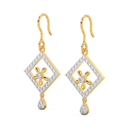 Diamond Earring for her in Yellow Gold DER23393