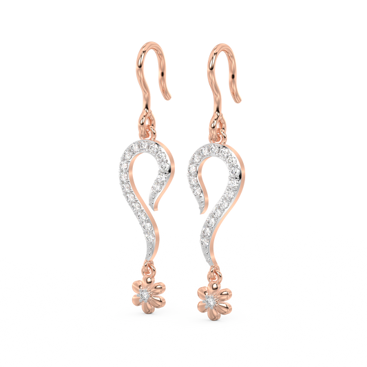 Diamond Earring for her in Rose Gold DER23394