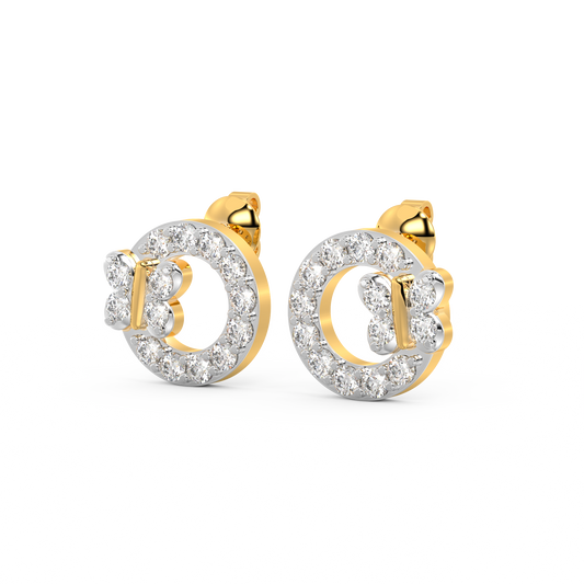 Diamond Earring for her in Yellow Gold DER23396