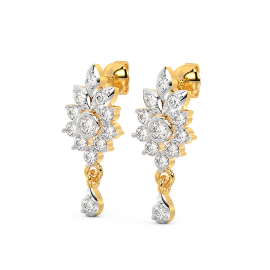 Diamond Earring for her in Yellow Gold DER23397