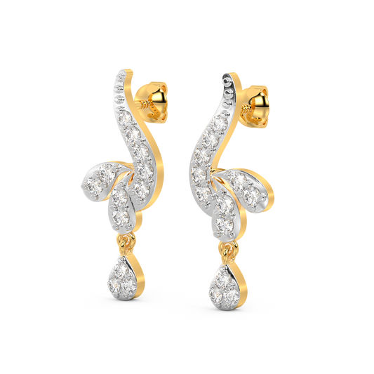 Diamond Earring for her in Yellow Gold DER23401