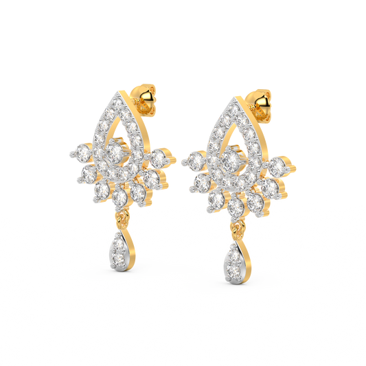 Diamond Earring for her in Yellow Gold DER23402