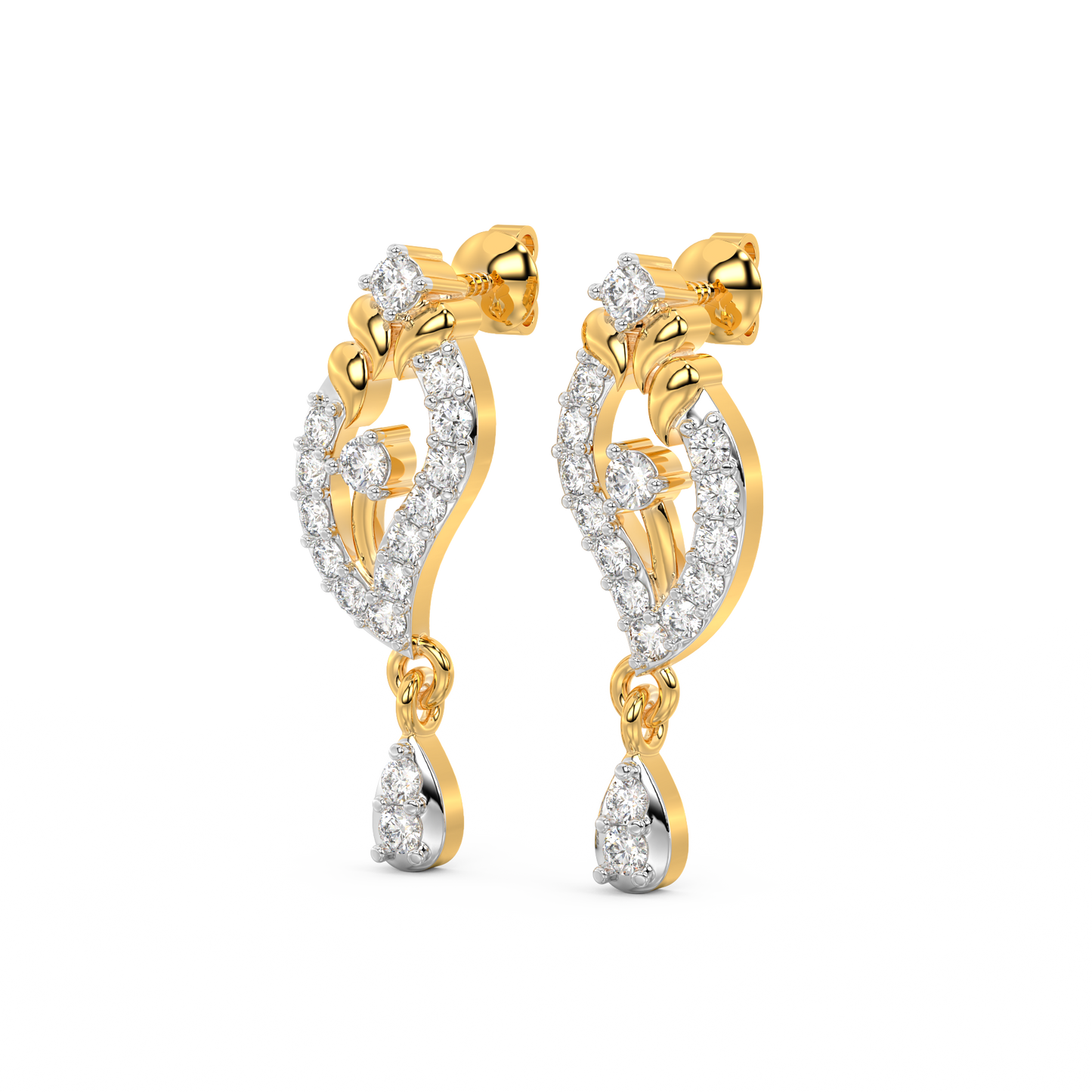 Diamond Earring for her in Yellow Gold DER23403