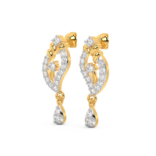 Diamond Earring for her in Yellow Gold DER23403