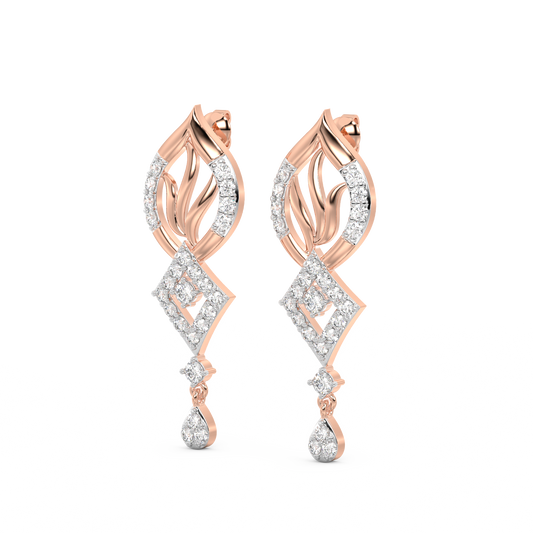 Diamond Earring for her in Rose Gold DER23406