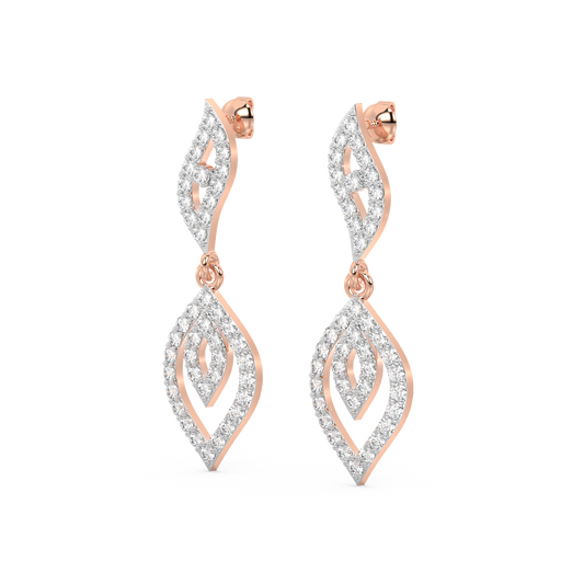 Diamond Earring for her in Rose Gold DER23407