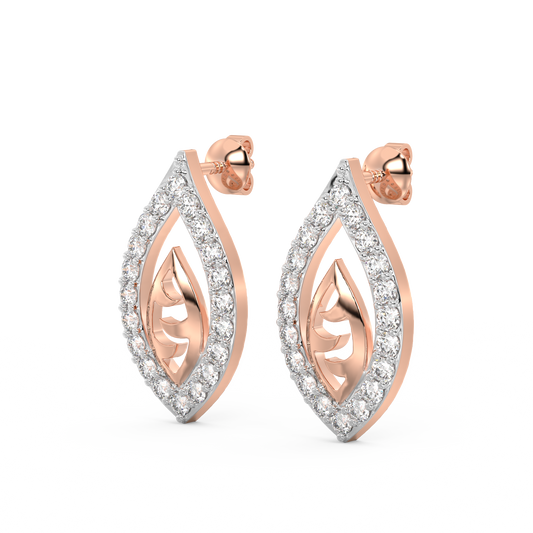 Diamond Earring for her in Rose Gold DER23408