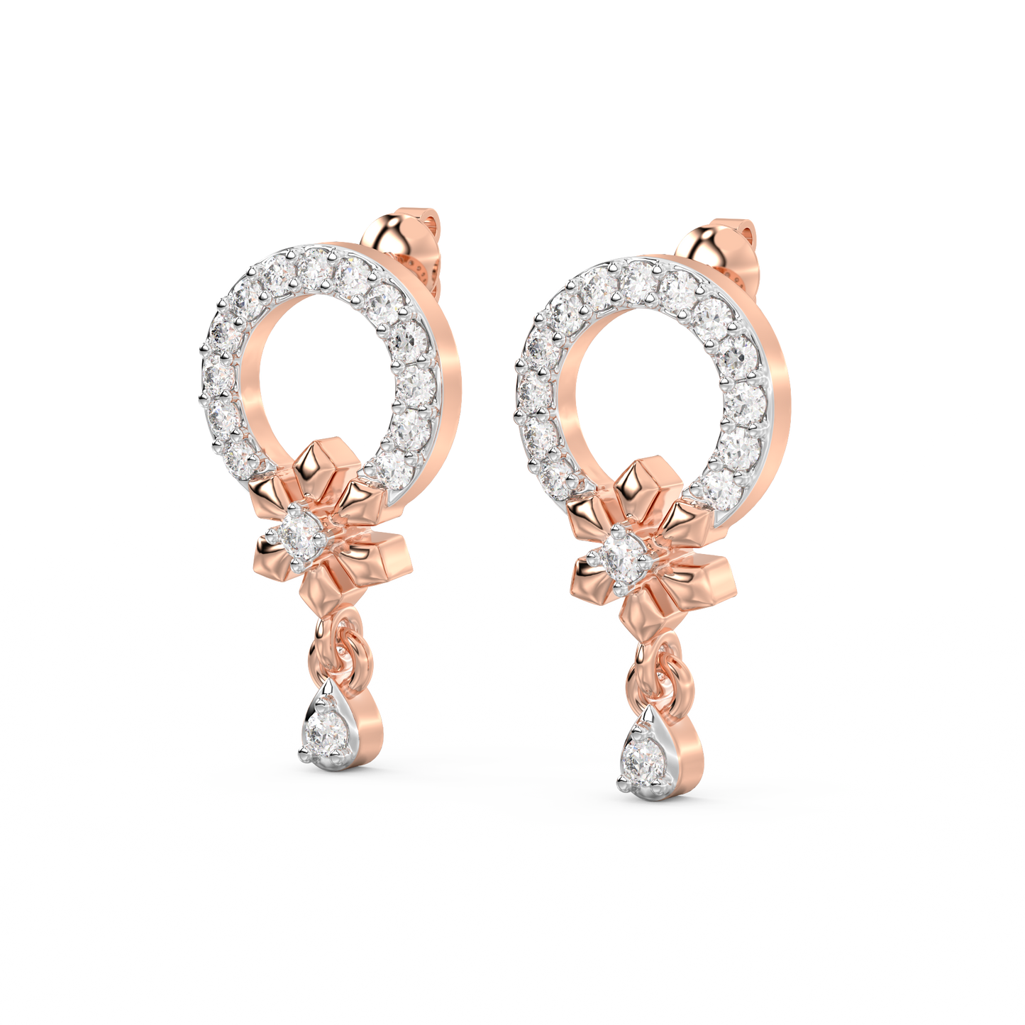 Diamond Earring for her in Rose Gold DER23409