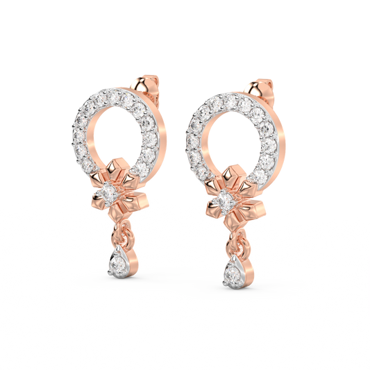 Diamond Earring for her in Rose Gold DER23409