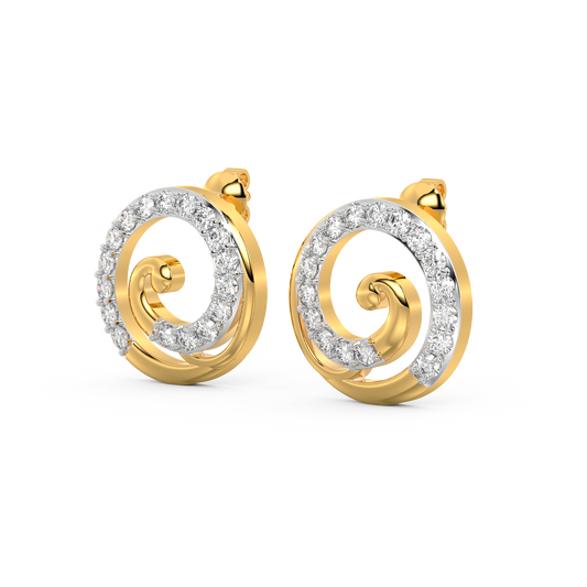 Diamond Earring for her in Yellow Gold DER23411