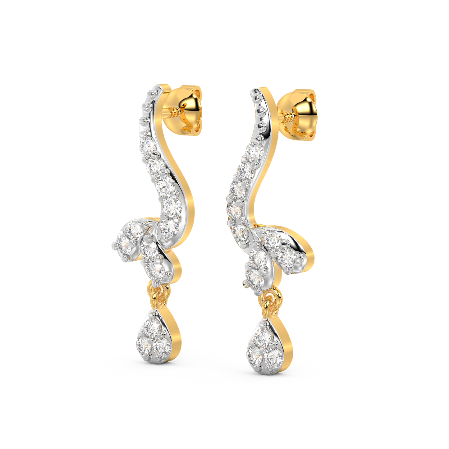 Diamond Earring for her in Yellow Gold DER23415