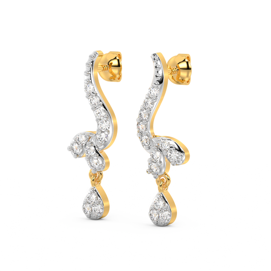 Diamond Earring for her in Yellow Gold DER23415