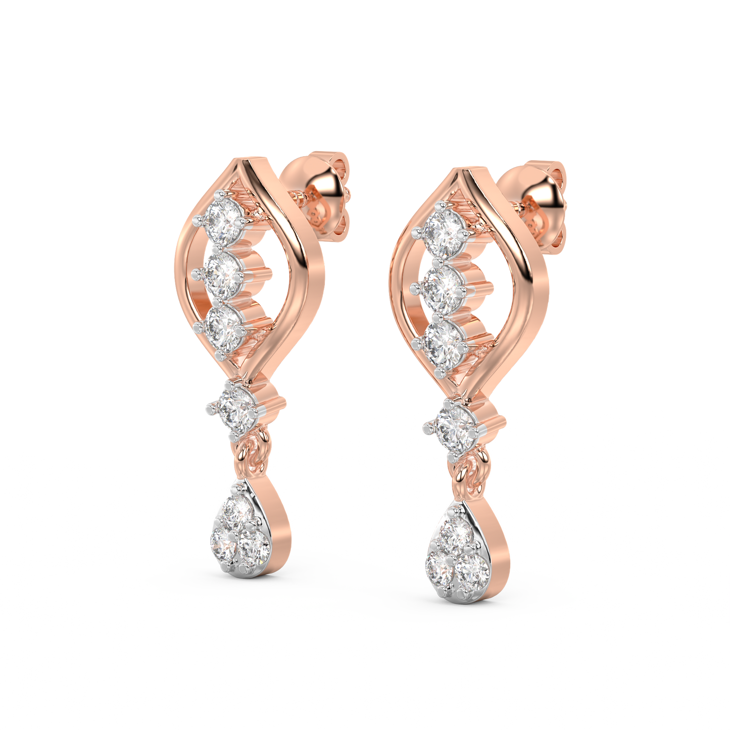 Diamond Earring for her in Rose Gold DER23416