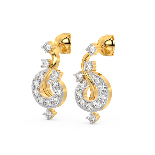Diamond Earring for her in Yellow Gold DER23417