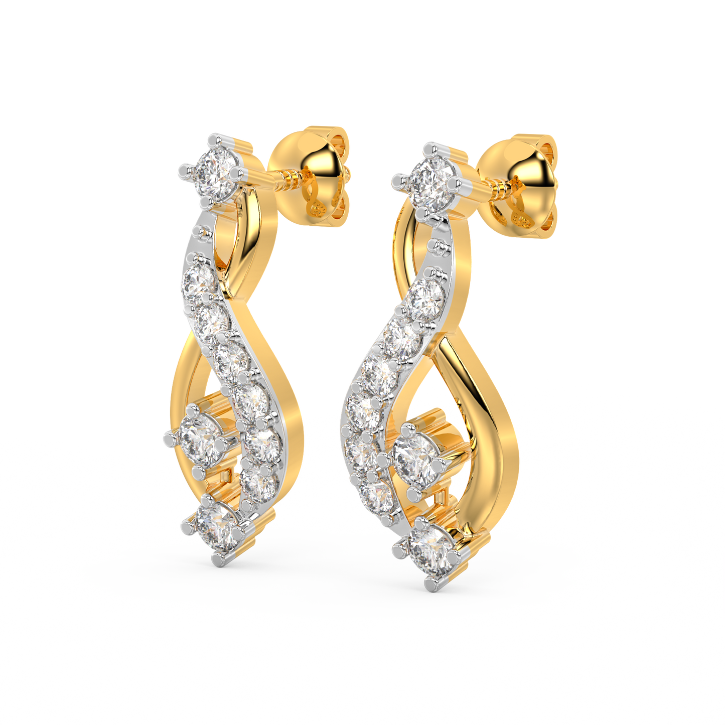 Diamond Earring for her in Yellow Gold DER23418