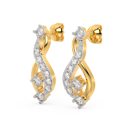 Diamond Earring for her in Yellow Gold DER23418
