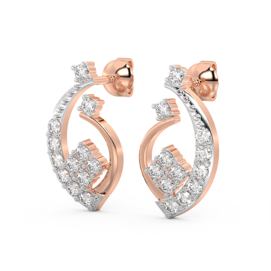 Diamond Earring for her in Rose Gold DER23419