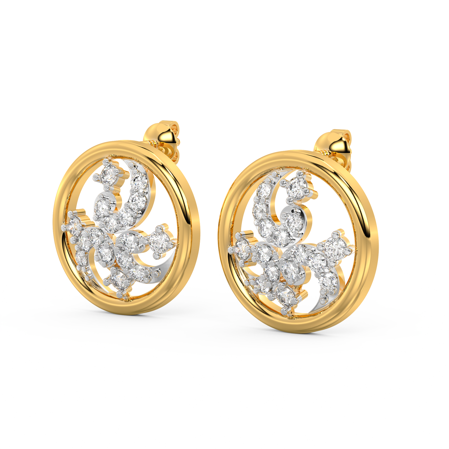 Diamond Earring for her in Yellow Gold DER23420