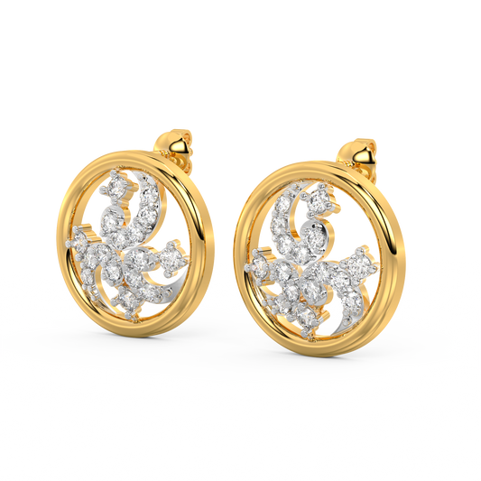 Diamond Earring for her in Yellow Gold DER23420