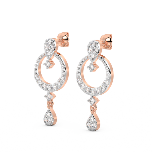 Diamond Earring for her in Rose Gold DER23421