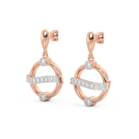 Diamond Earring for her in Rose Gold DER23422