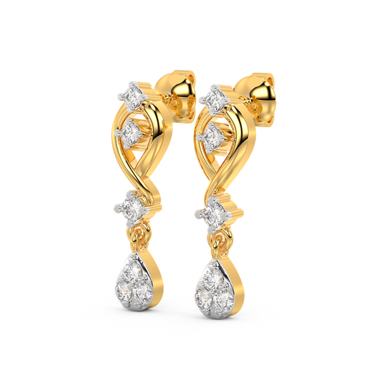 Diamond Earring for her in Yellow Gold DER23423