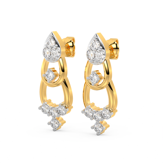 Diamond Earring for her in Yellow Gold DER23424