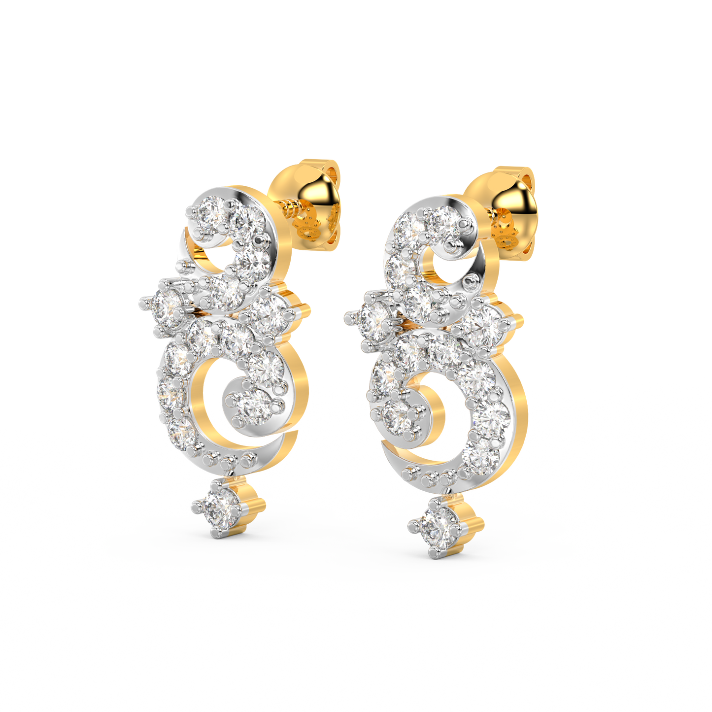 Diamond Earring for her in Yellow Gold DER23426