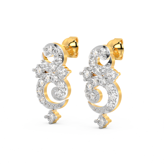 Diamond Earring for her in Yellow Gold DER23426