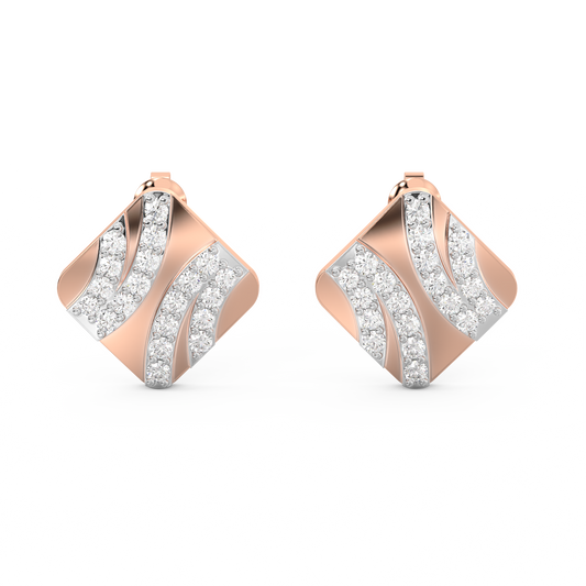 Diamond Earring for her in Rose & White Gold DER23431