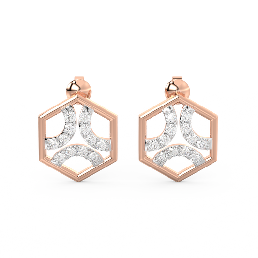 Diamond Earring for her in Rose Gold DER23433