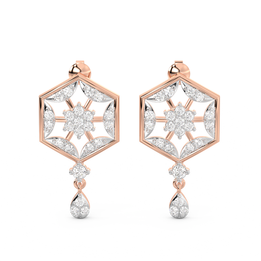 Diamond Earring for her in Rose Gold DER23436